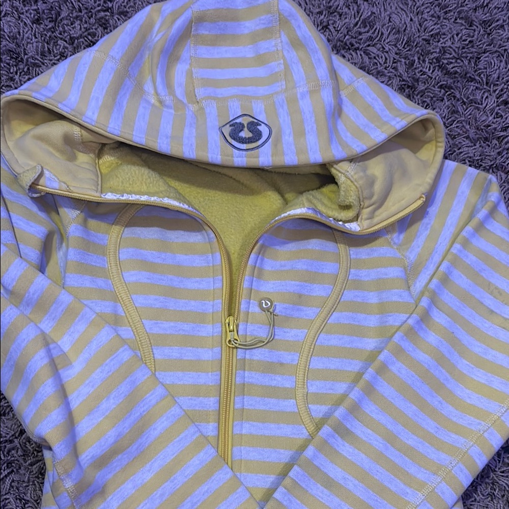 Lululemon Athletica Yellow and White Striped Hoodie